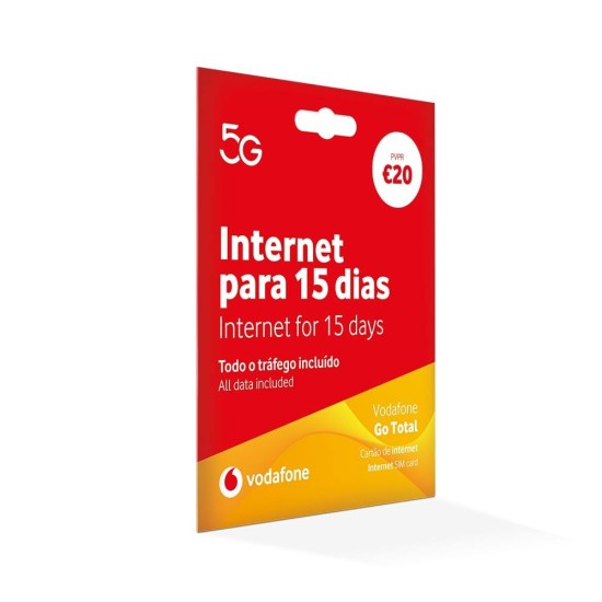 CARTÃO SIM PARA INTERNET VODAFONE GO TOTAL 5G UNLIMITED POR 15 DIAS